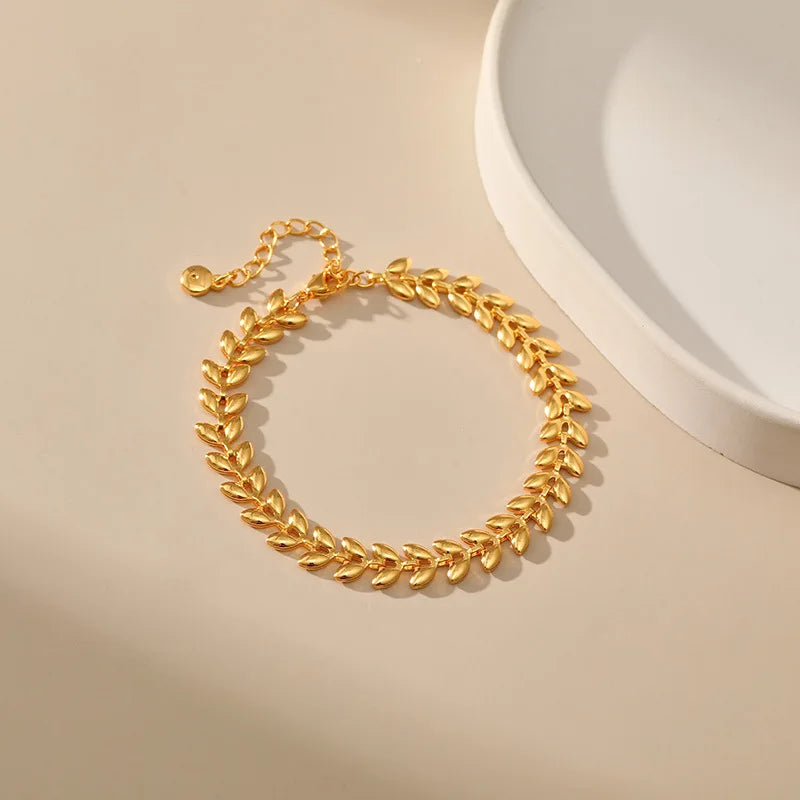 18k Leaf Bracelet