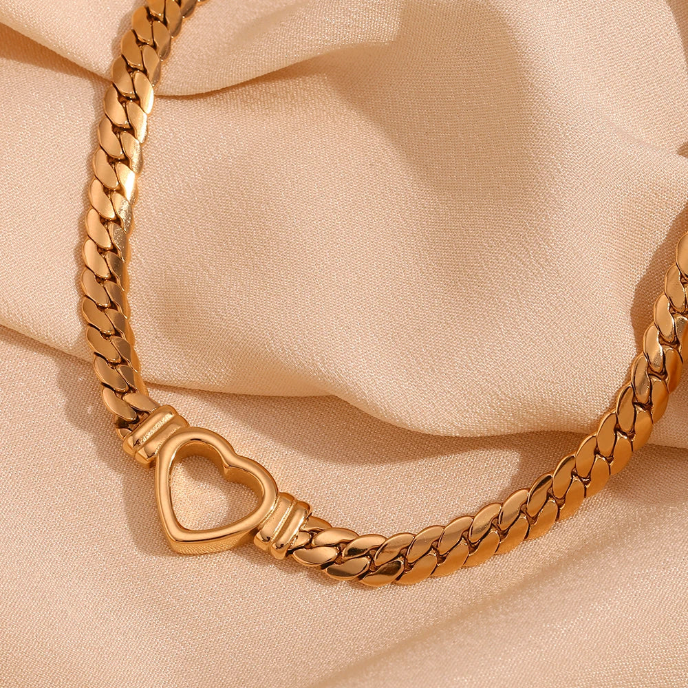 18k Heart Choker Necklace