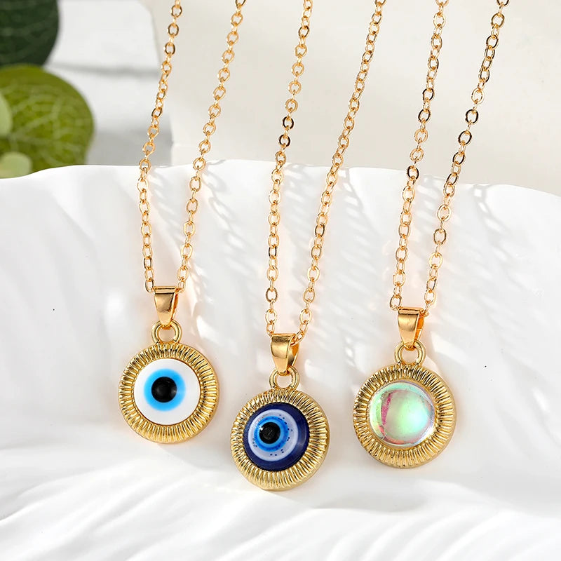 Round Vintage Evil Eye Necklaces