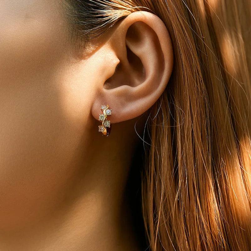 Crystal Wave Earrings