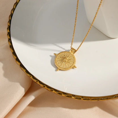 Vintage Sun Compass Necklace