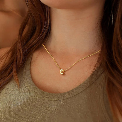 Dainty Mini Bubble Initial Necklace