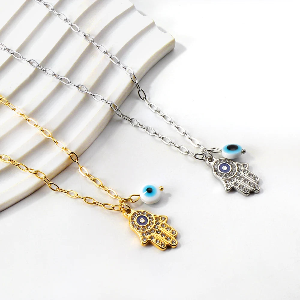 18k Classic Evil Eye Charm Necklace