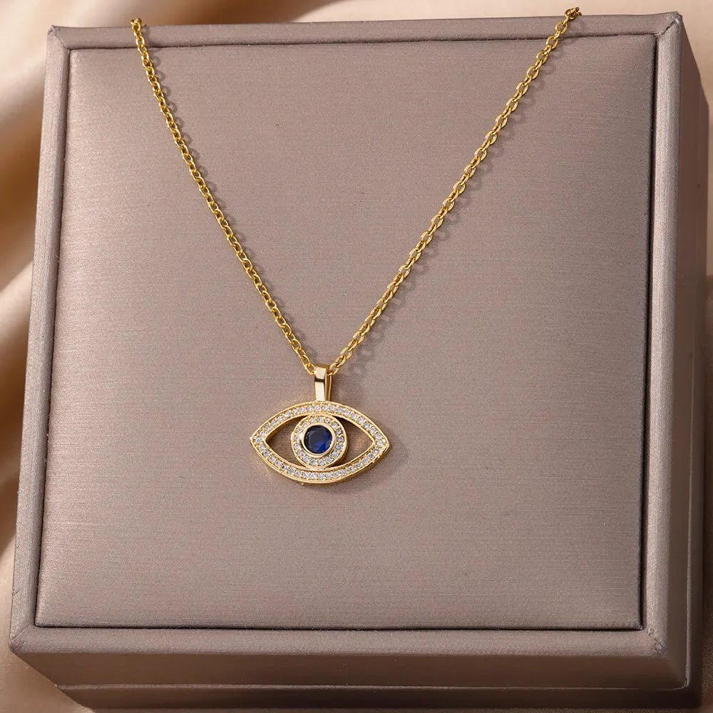 Crystal Evil Eye Necklace