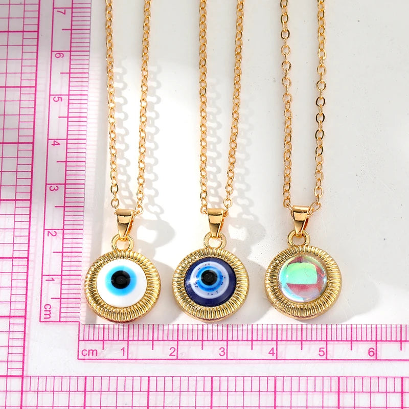 Round Vintage Evil Eye Necklaces