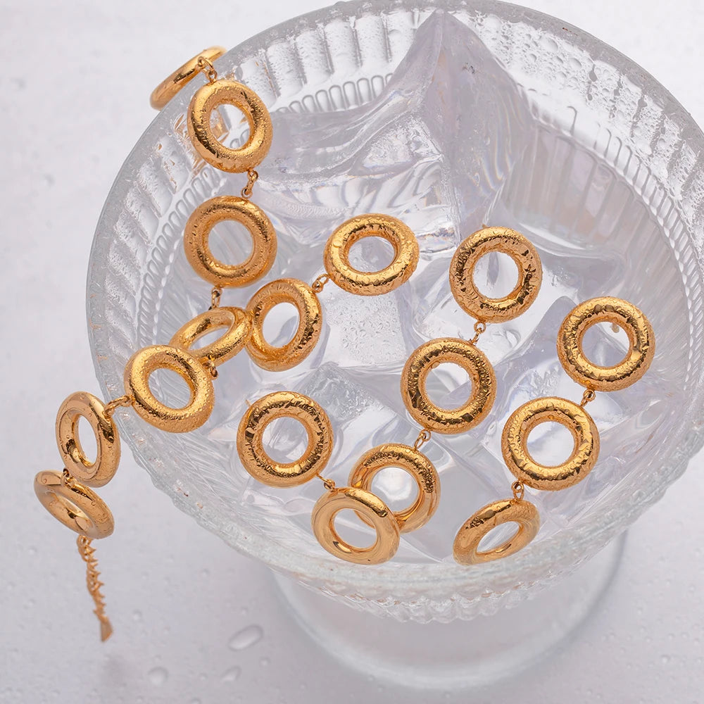 18k Circle Hoops Jewelry Set