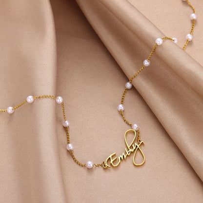 Custom Name Pearl Necklace