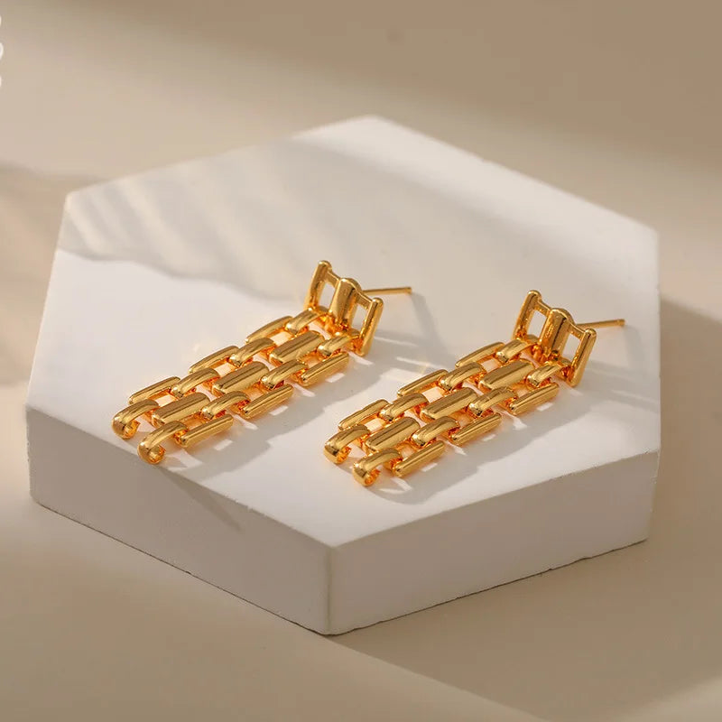 18k Watch Band Earrings