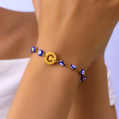 Evil Eye Initial Bracelet