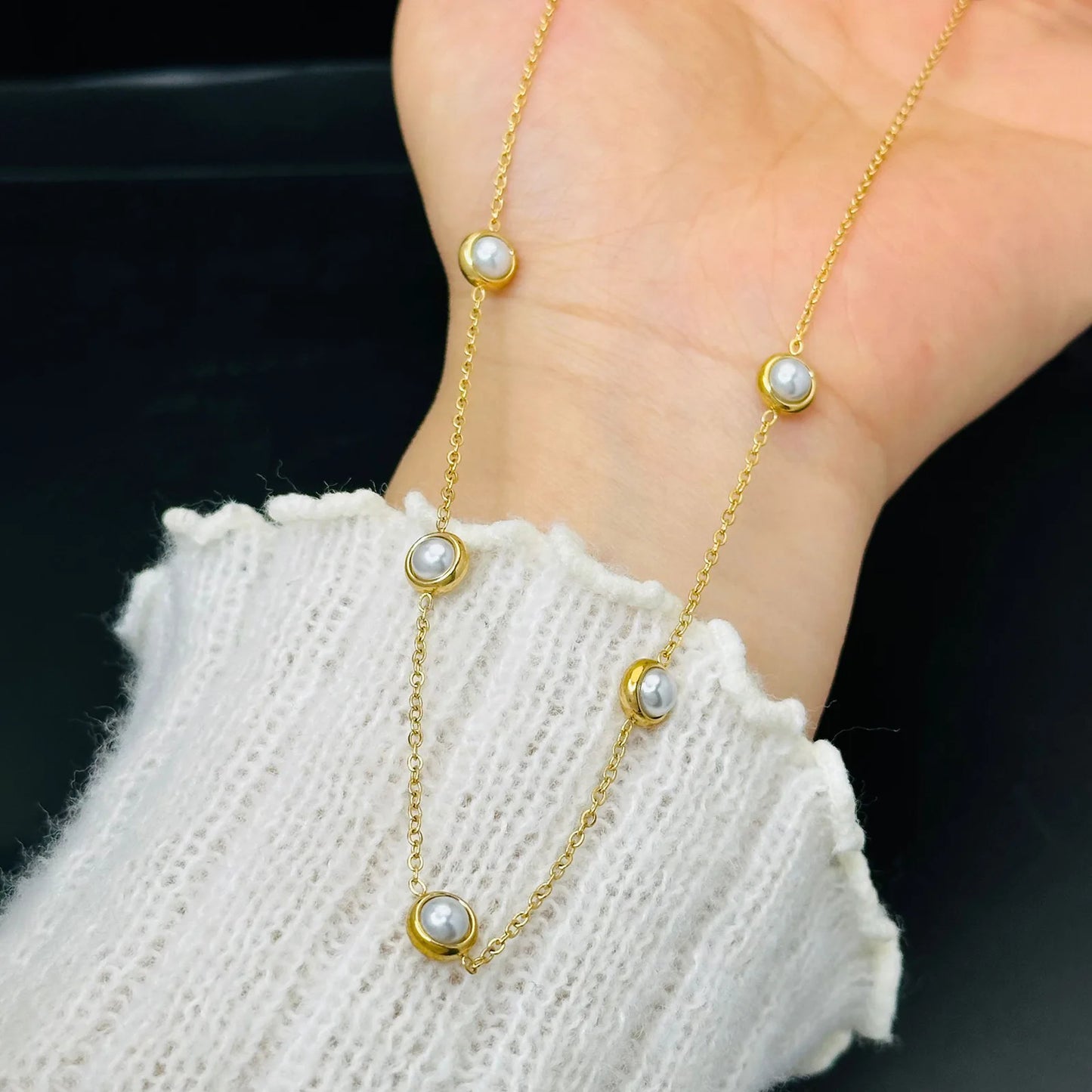 Pearl Button Jewelry Set