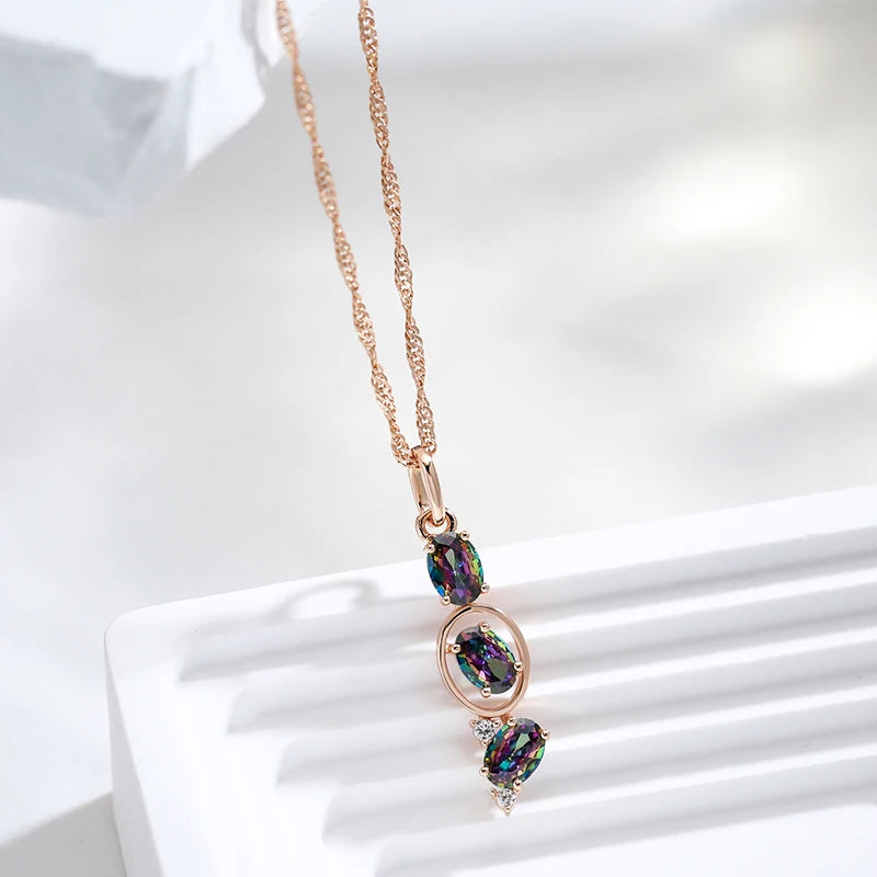 Iridescent Drop Necklace