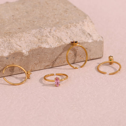 Minimalist Crystal Rings