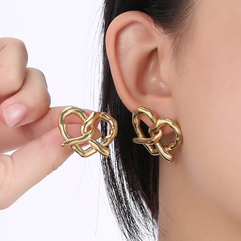 Pretzel Heart Earrings