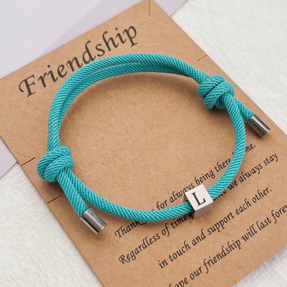 Block Initial Friendship Bracelet