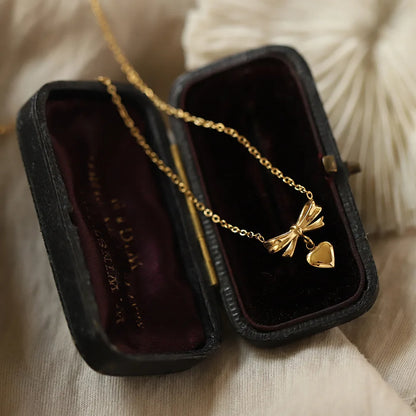 Sweet Heart Bow Necklace