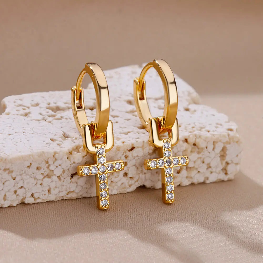 Cross Dangle Earrings