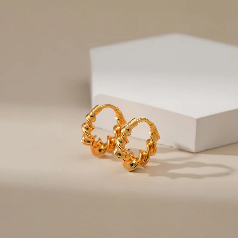 18k Twisted Coil Hoop Earrings