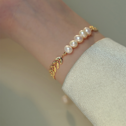 Leaf Pearl Bracelet