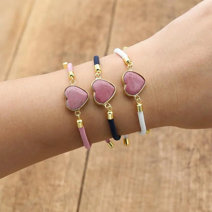 Simple Heart Stone Bracelet