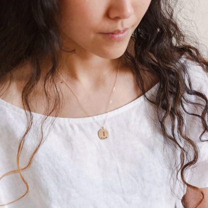 Custom Engraved Letter & Date Necklace