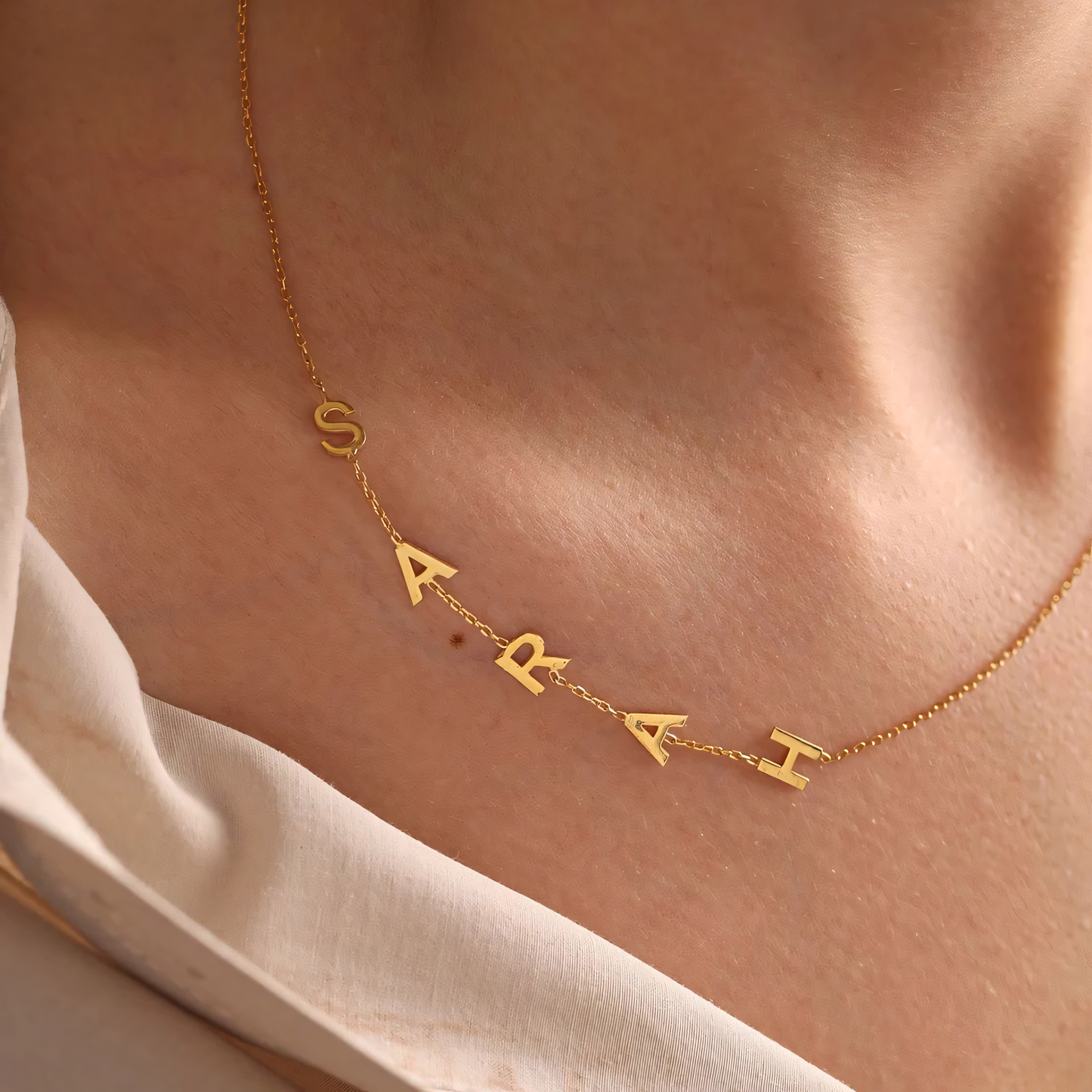 Custom Sideway Initial Necklace