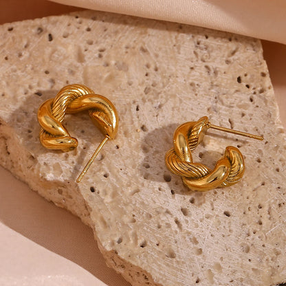 18k Grain Twist Earrings