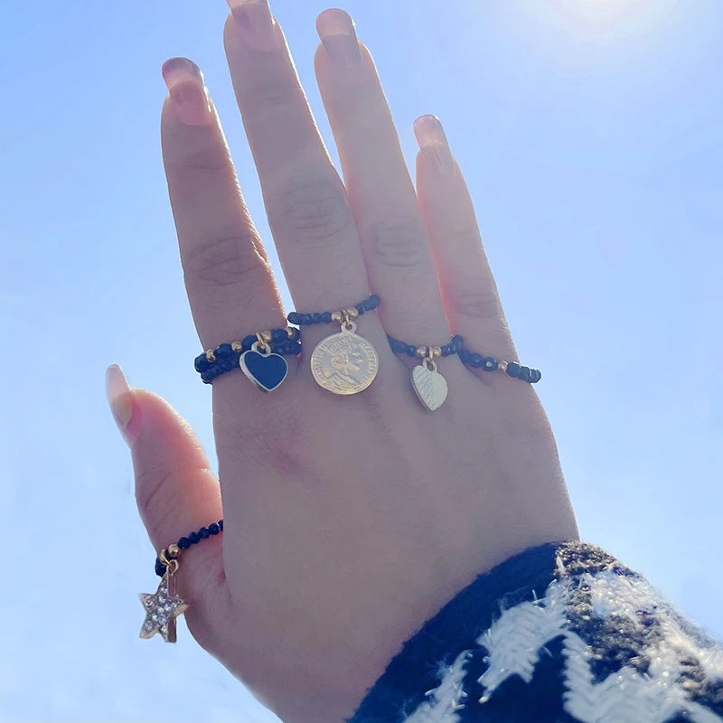 Obsidian Charm Ring