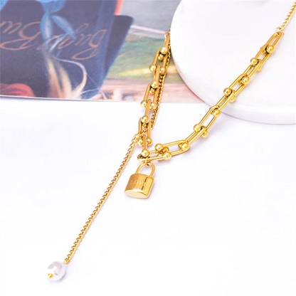 Love Lock Pearl Necklace