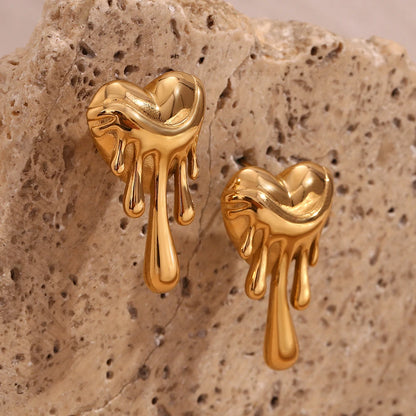 Melted Heart Earrings