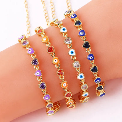 18k Heart Evil Eye Bracelets