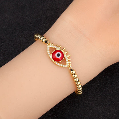 Adjustable Evil Eye Bead Bracelet