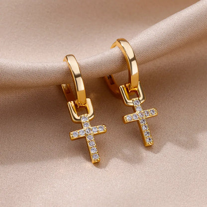 Cross Dangle Earrings