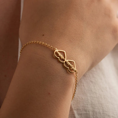 Couples Double Heart Bracelet