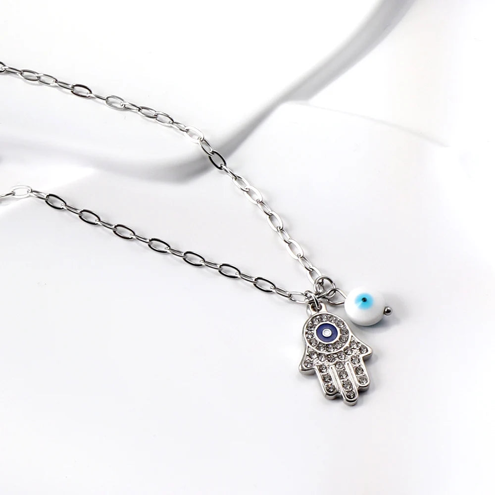 18k Classic Evil Eye Charm Necklace