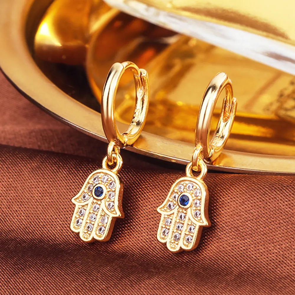 Evil Eye Hand Earrings