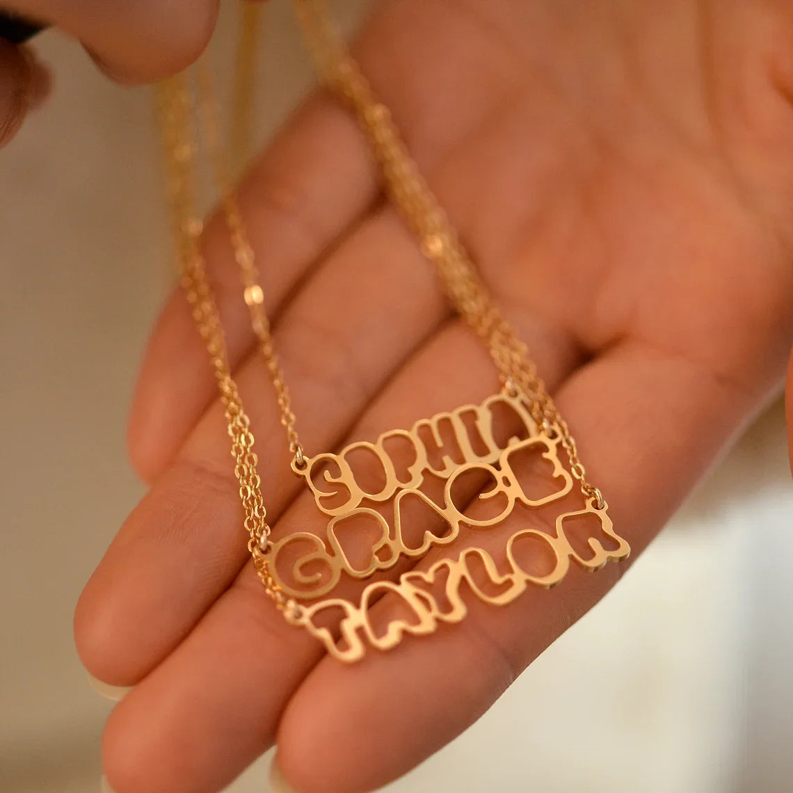 Custom Name Outline Necklace