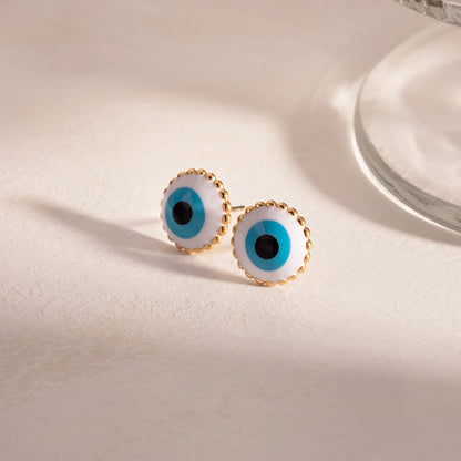 18k Minimal Evil Eye Earrings