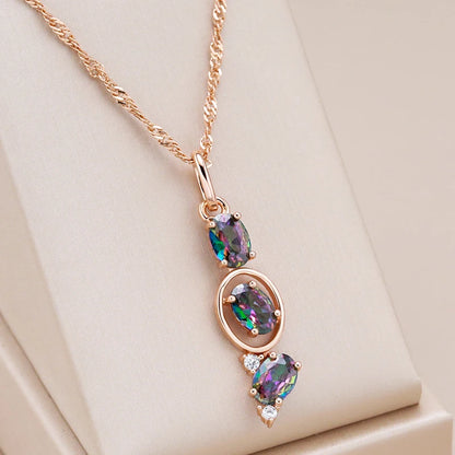 Iridescent Drop Necklace