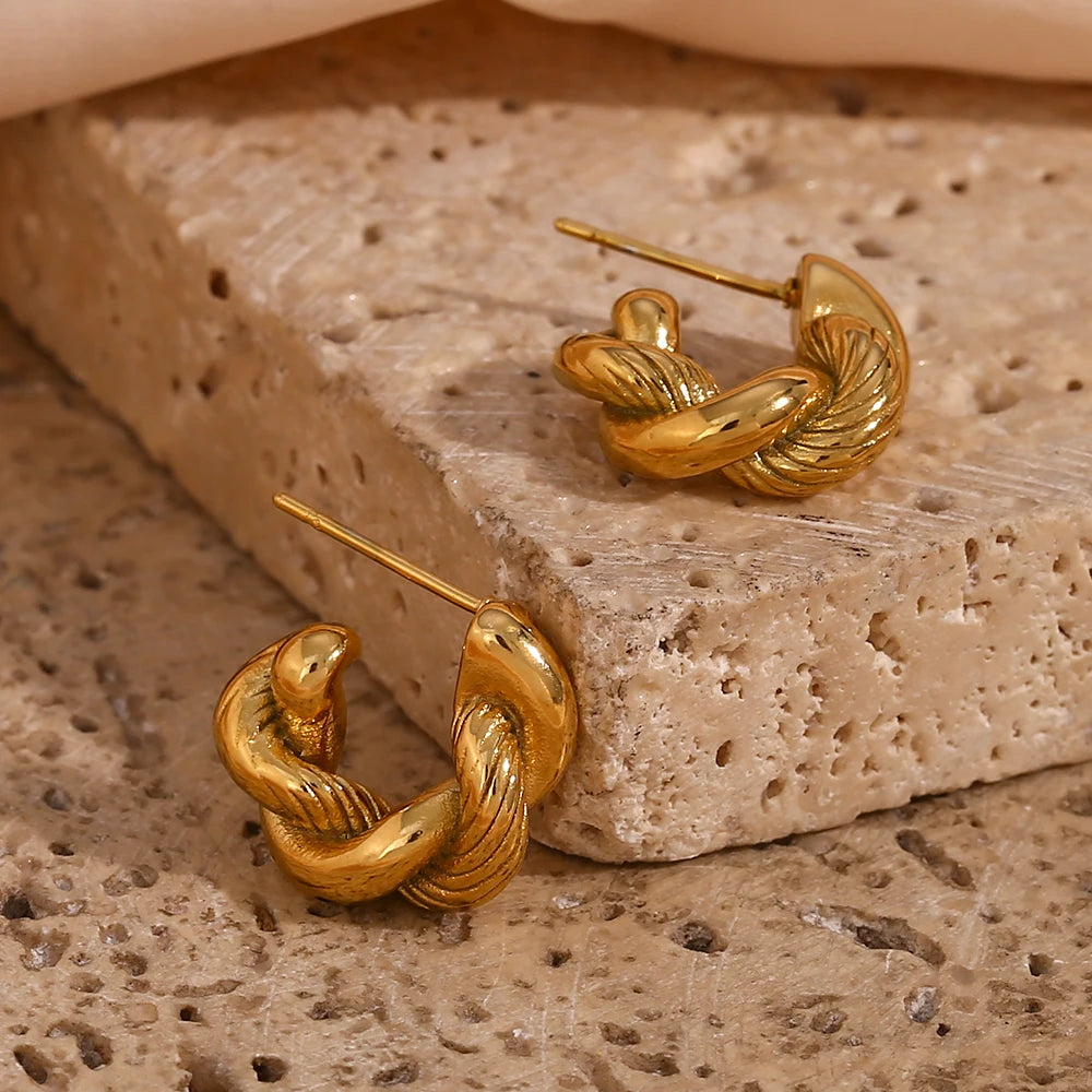 18k Grain Twist Earrings