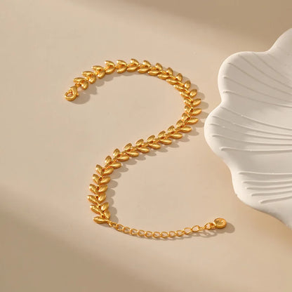 18k Leaf Bracelet