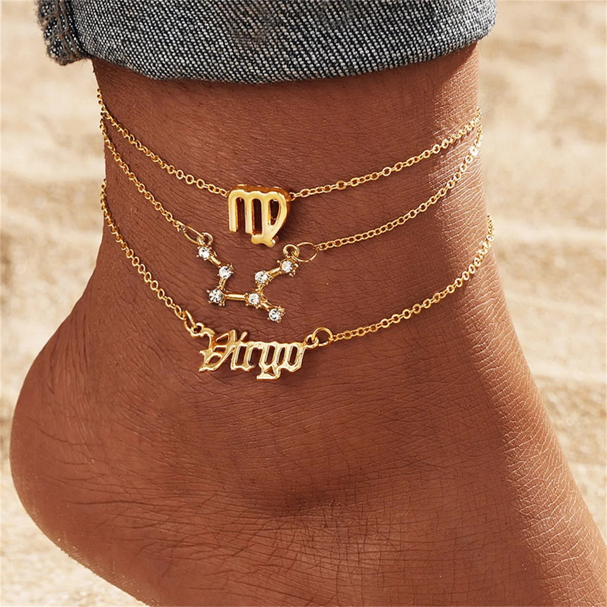 3PC Zodiac Anklets