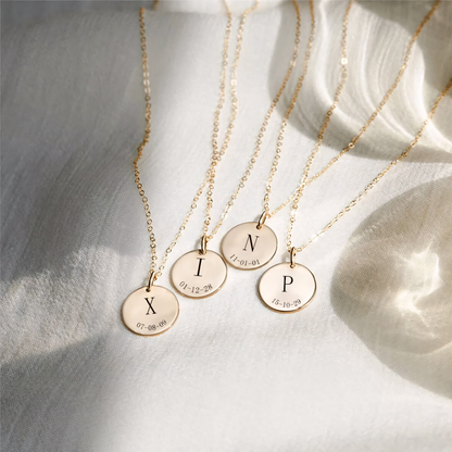 Custom Engraved Letter & Date Necklace