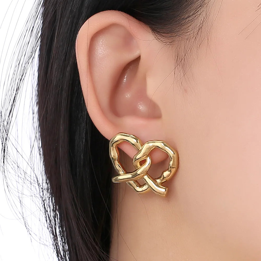 Pretzel Heart Earrings