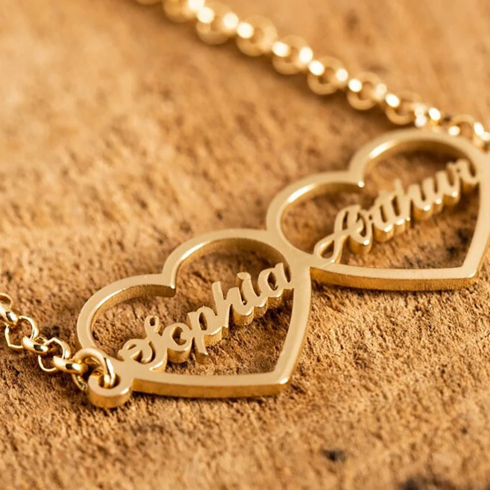 Couples Double Heart Bracelet