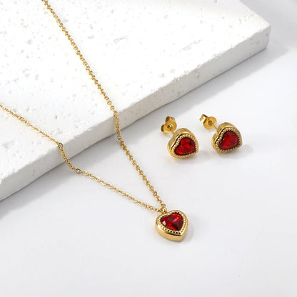 Heart Charm Earring & Necklace