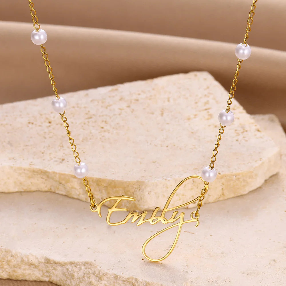 Custom Name Pearl Necklace