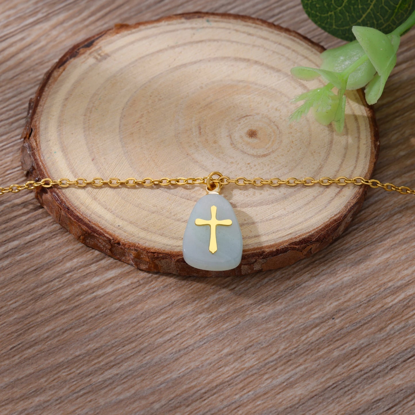 Simple Stone Cross Necklace