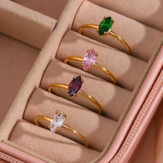 Minimalist Crystal Rings