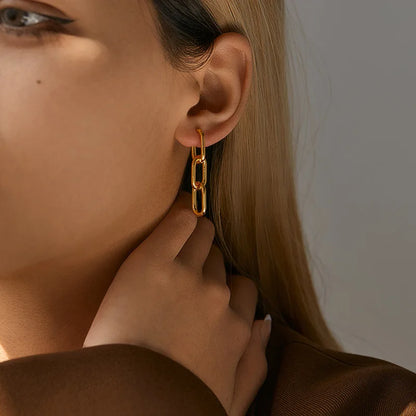 Minimal Chain Hoop Earrings