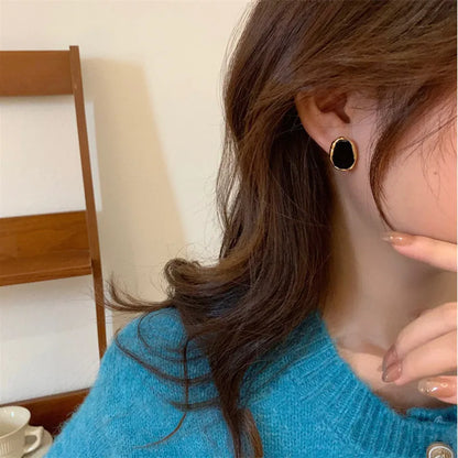 Luxury Black Geometric Earrings